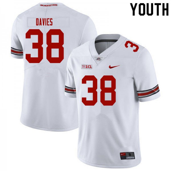 Ohio State Buckeyes #38 Marvin Davies Youth High School Jersey White